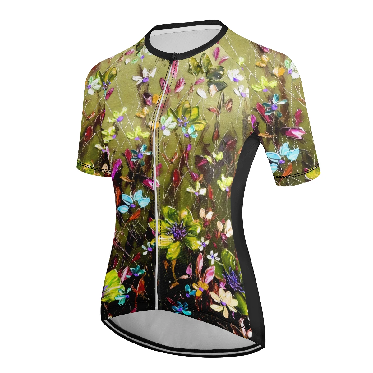 Women\'s cycling jersey Summer cycling shirt Short sleeve breathable quick drying reflective stripe sportswear clothing