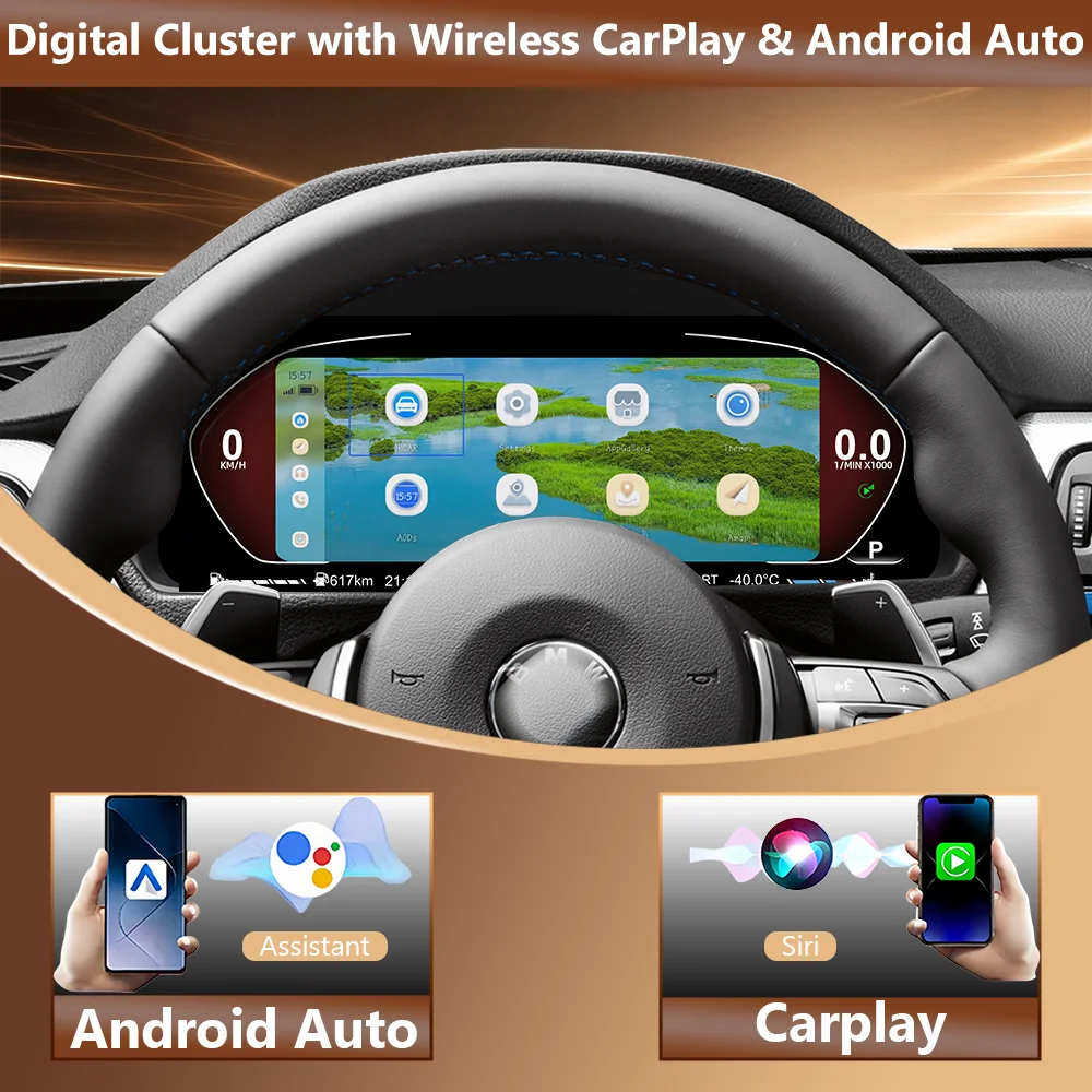 For BMW 5/6/7 Series X3/X4/X5/X6 F01 F07 F10 F15 F16 F18 F25 F26 12.3 Inch Digital Cluster Lcd Meter New Ui Plug and Play Original Speedometer Replacement