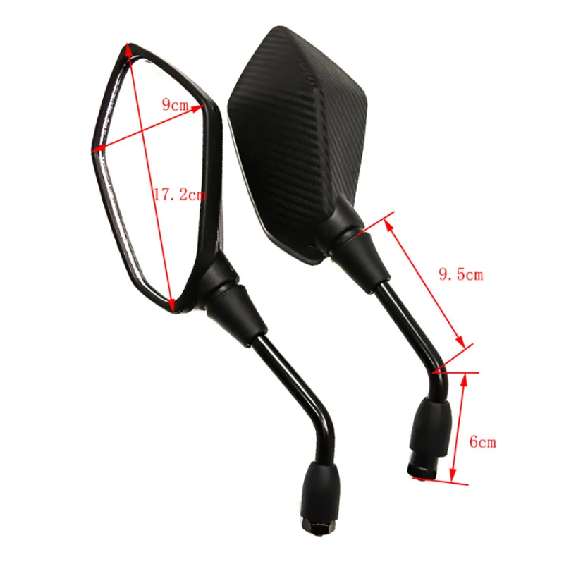Universial 8mm 10mm Electromobile Back Side Convex Motorcycle Mirror Handle Bar End Side Rearview Mirrors Scooter E-Bike Modifie