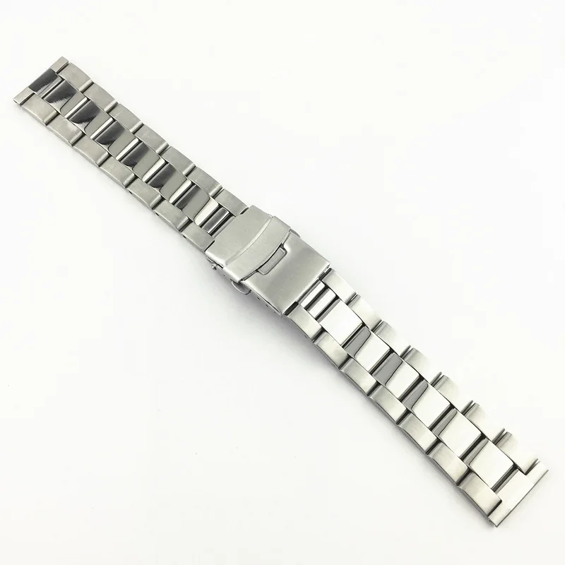 20mm 22mm 24mm 26mm 28mm Solid Stainless Steel Strap Double Safety Buckle Watchband Diving Metal Belt Bracelet Watch Accessories