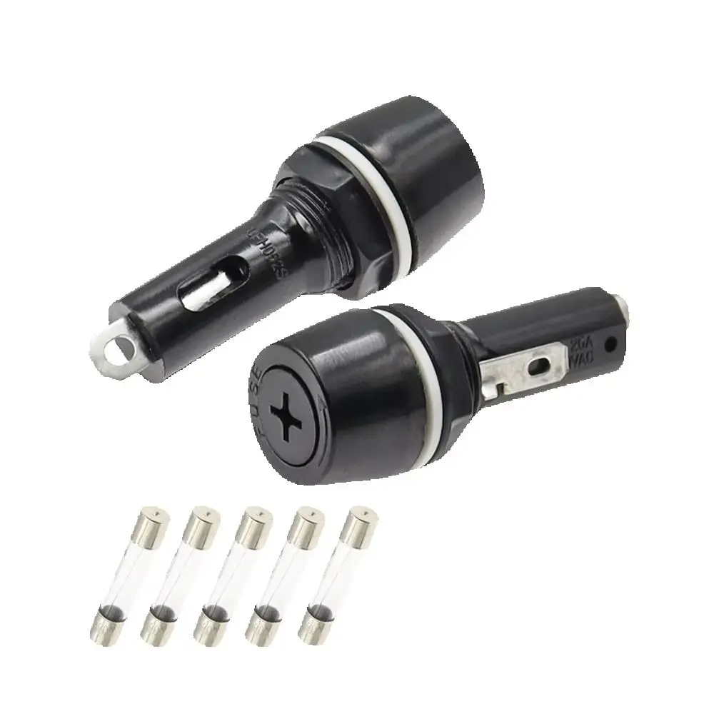 R3-53 Panel Mount Chassis Fuse Holder For 6x30mm Glass Fuses 20A 250V 6*30 High Temperature Resistant
