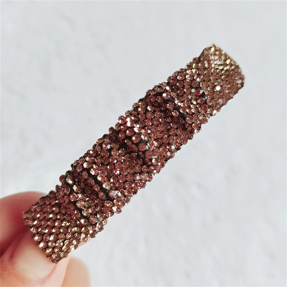 Simple Full Rhinestone Hairpin Luxury Faux Crystal Pleated Hair Clips For Women Girls Bangs Sides Barrettes Hair Accessories