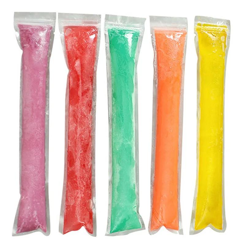 10Pcs Disposable Ice Cream Bag Transparent Plastic Popsicle Bags Self Sealing Pouch Fruit Yogurt Smoothies Bags Baking Supplies