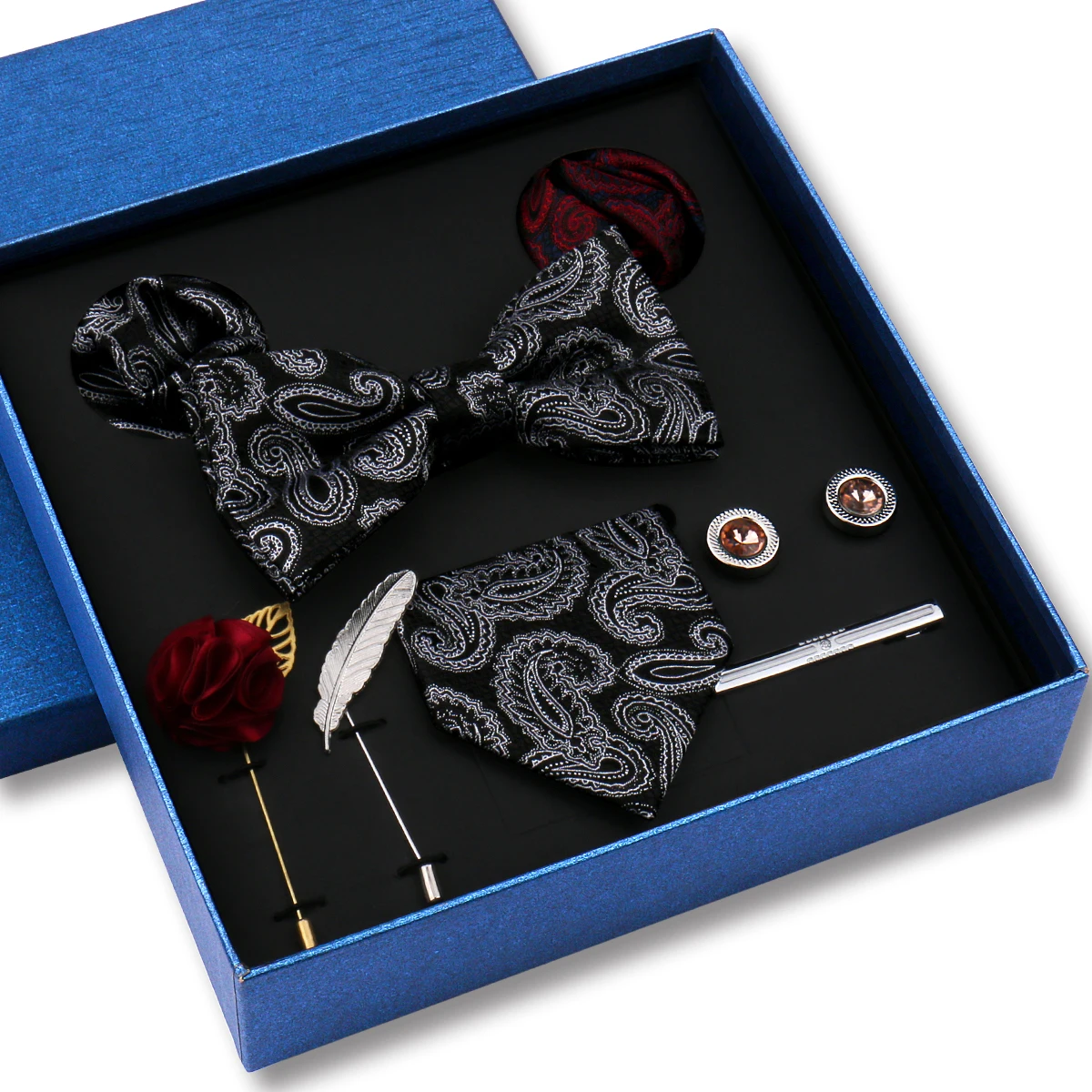 Men's Tie Set Gift Box Paisley - Cufflink Box Set recension och pris