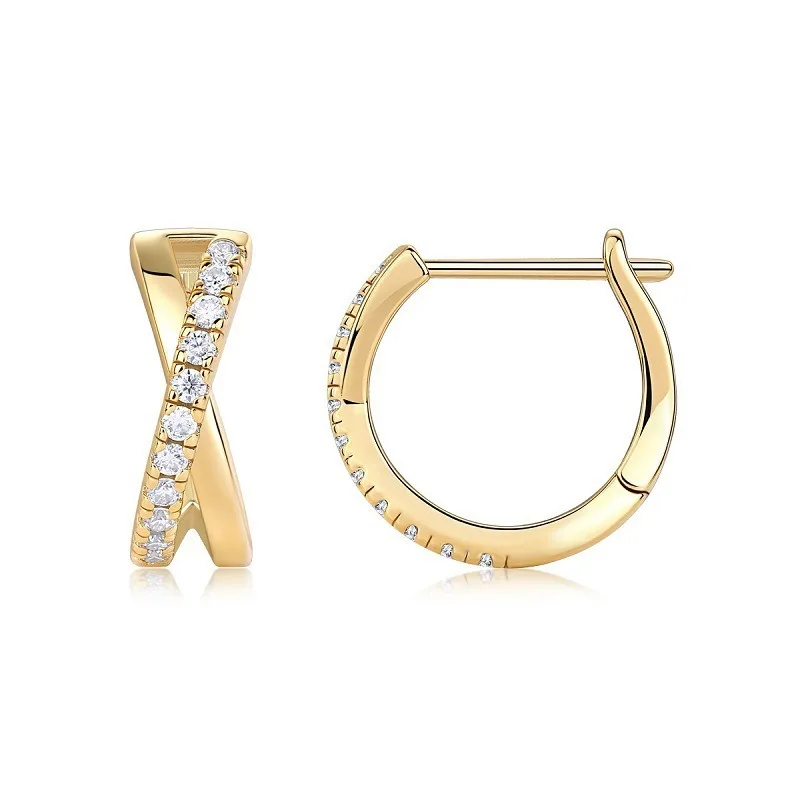 

Premium sense gold simple fashion ins wind moissanite new earrings ins fashion round