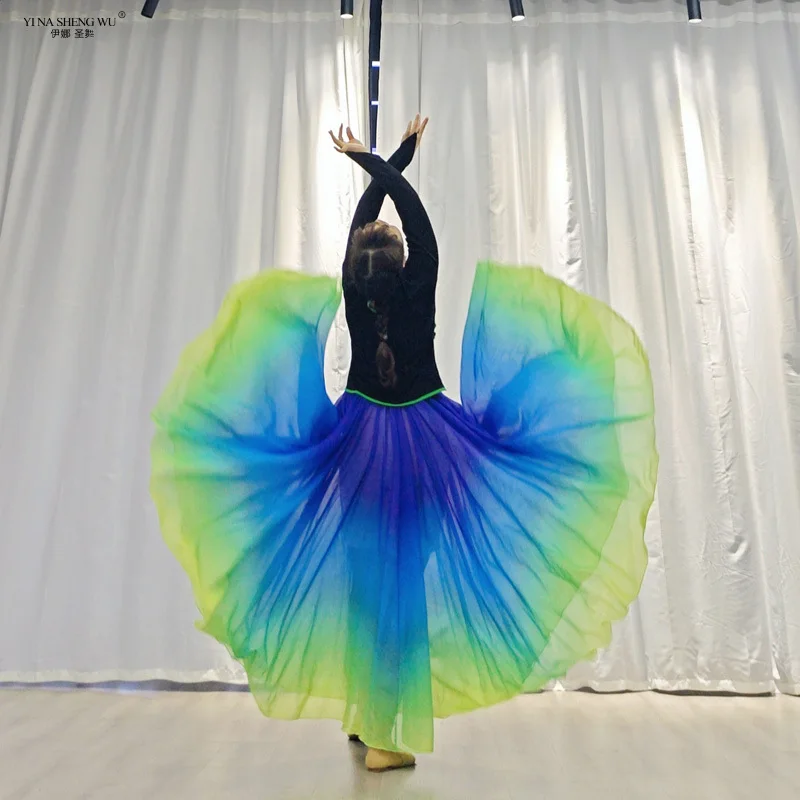 

Gradient Dance Skirt Classical Dance Big Swing Skirt Women Chinese Half Skirt 720 Degree Flamenco Folk Dance Performance