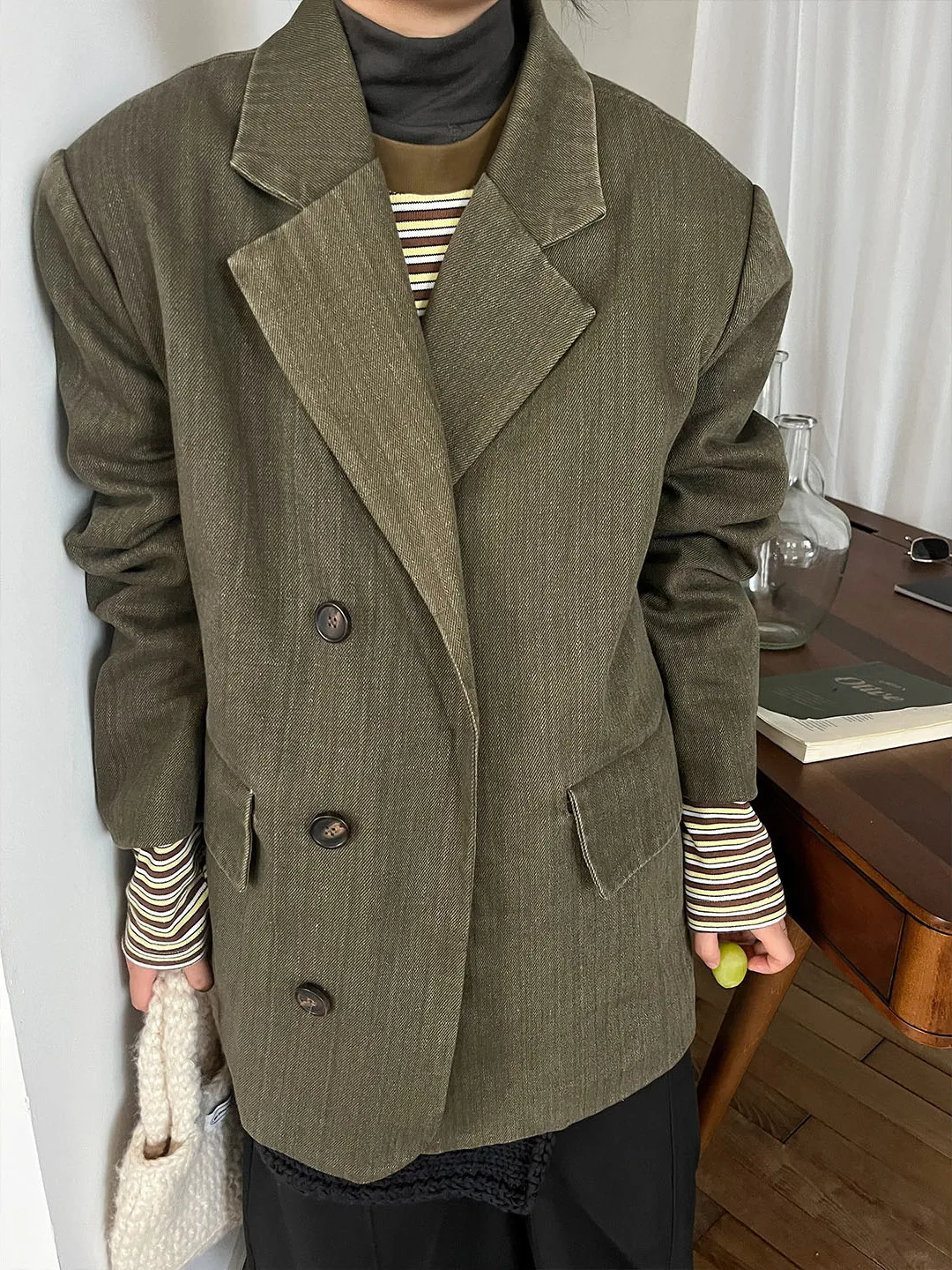 

Vintage Feel Casual Loose Cotton Linen Suit Jaet Retro High End Feeling Xiao Zong Ci Aun Sle Women's Faion Outerwear