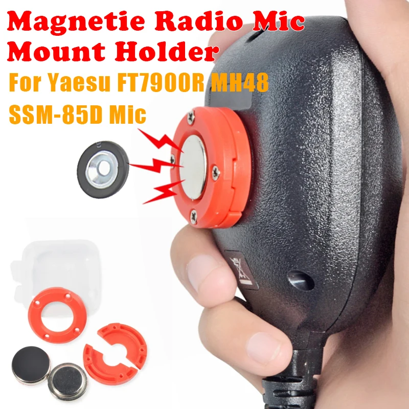 Magnetische Mikrofonhalterung, feste Halterung für Handmikrofone, Armaturenbrett-Wandhalterung für Yaesu FT7900R MH48 SSM-85D Shoud – Detail 1