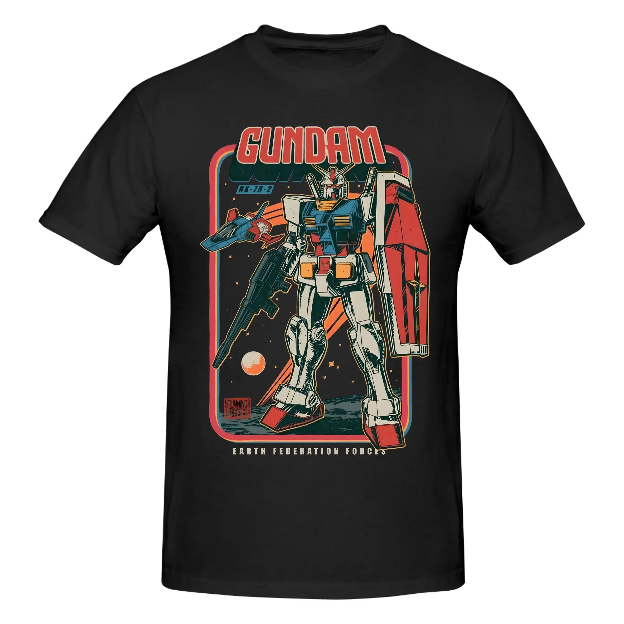

Mecha Warrior Anime Gundam T Shirts 100% Cotton Tee Tops Streetwear Round Neck Tshirts Fashion Short-Sleeve Clothes