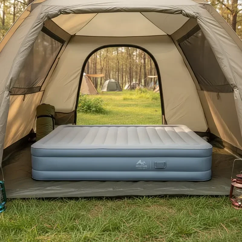 Durable Inflatable Air Mattress with Built in Electric Pump for Camping Travel and Guest Room Comfortable Family Sleeping Pad