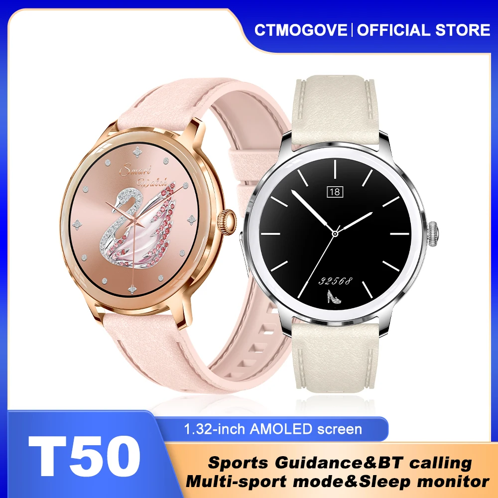 

1.32" AMOLED Smart Watch Ultra Thin Ladies 466*466 HD Pixel Display Health Tracker Voice Calling Smartwatch Women