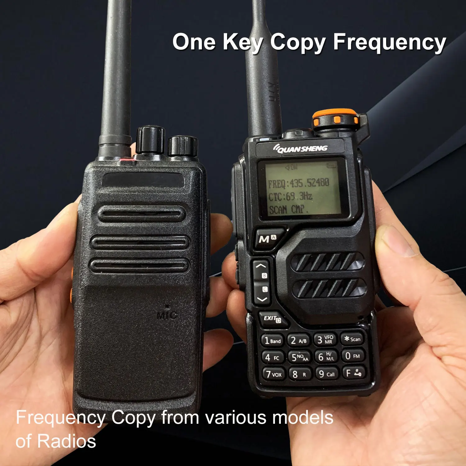 Zwei sätze UV-K5 50-600mhz 200ch 5w air band walkie talkie uhf vhf dtmf fm scrambler noaa drahtlose frequenz kopie bidirektion funk