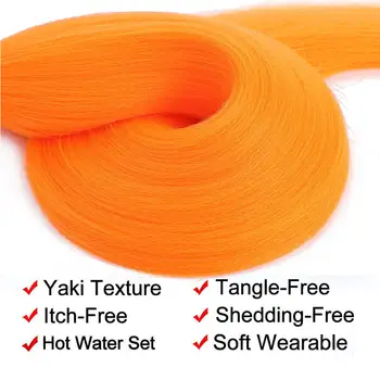 紫色編織接髮預拉伸柔軟Yaki合成巨型辮子DIY馬尾辮粉紅色灰色橙色紅色藍色頭髮 8 最佳銷售 漸層色接髮 - №7