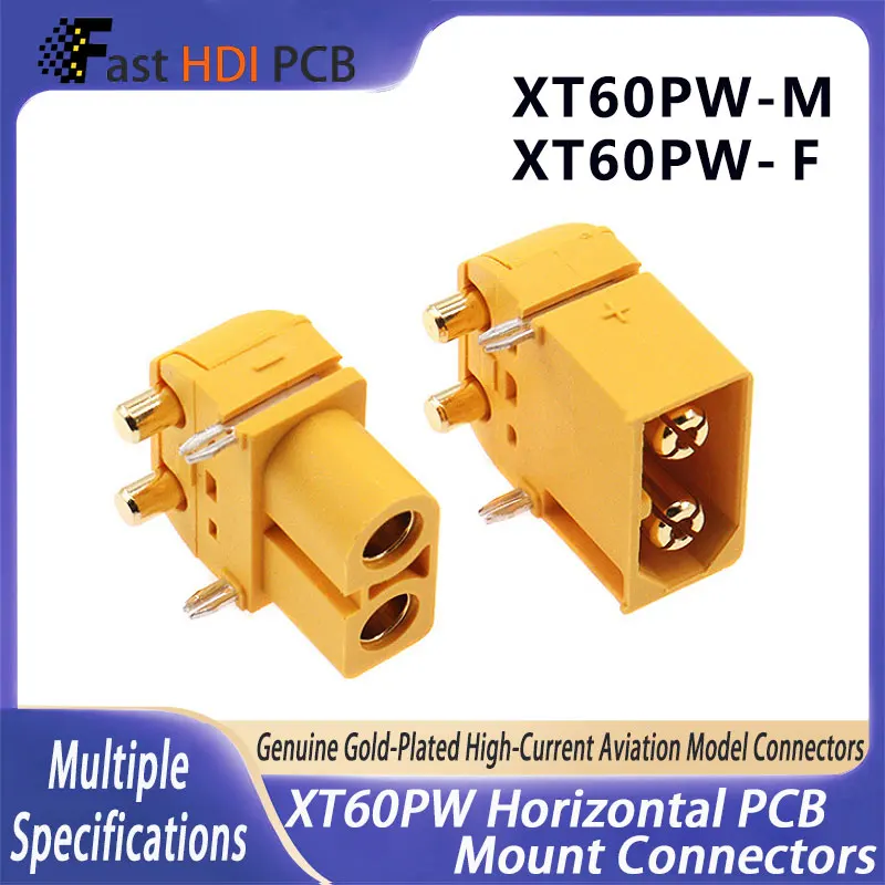 XT60PW PCB-Buchse Horizontal Stecker Buchse 45A 500V Leistungsstarker Stecker für FPV-Drohne Flugzeug Li-Ionen Akku