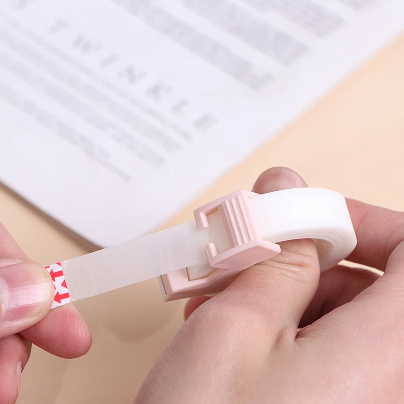 Writable Clear Adhesive Tape with Tape Cutting Tool Invisible Correction Tape School Stationery Protable Tape Dispenser