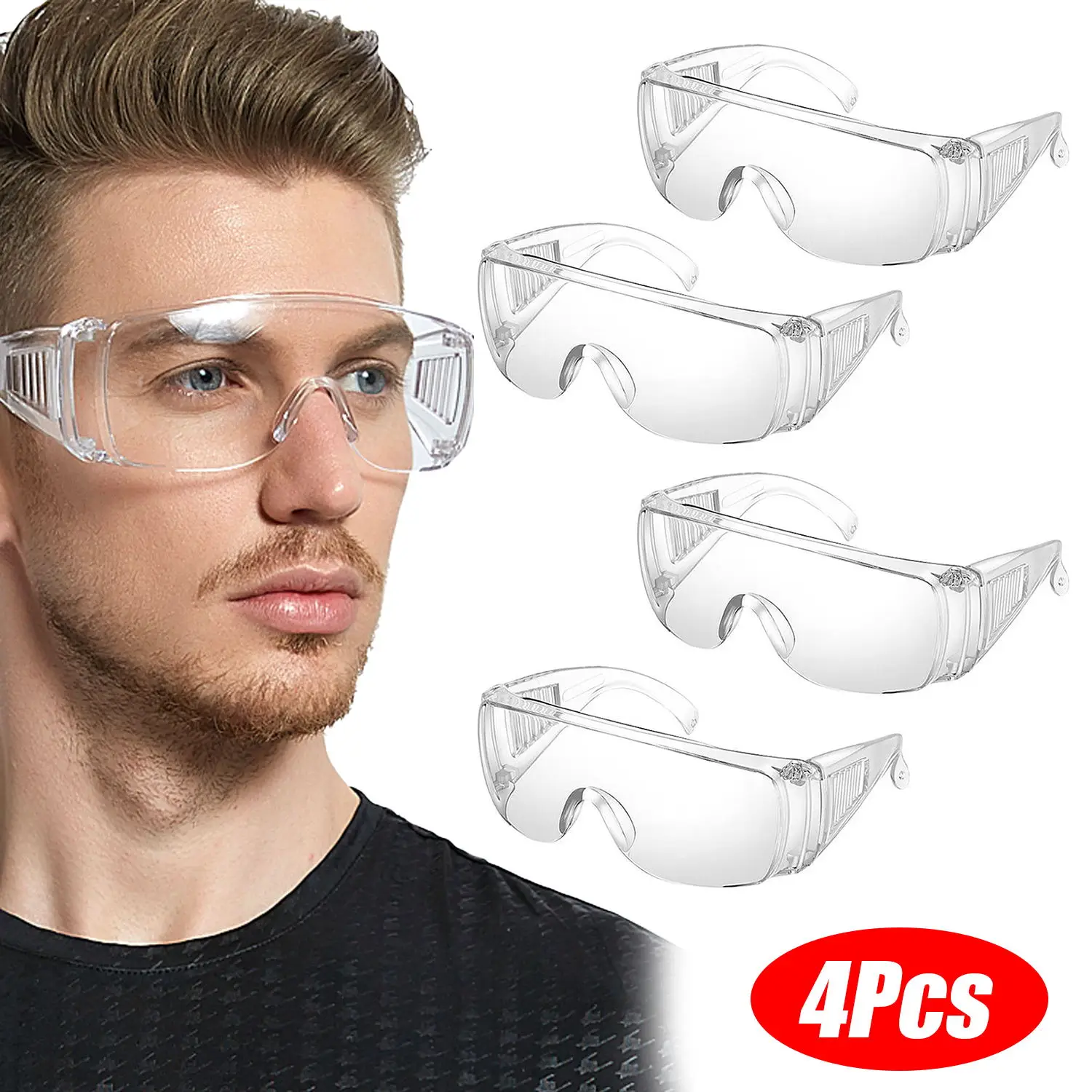 Stylish Clear Safety Glasses Surgery Patient Protection Lenses Prescription Goggles Ansi Z87 Anti Fog Dust Lab Industry Working