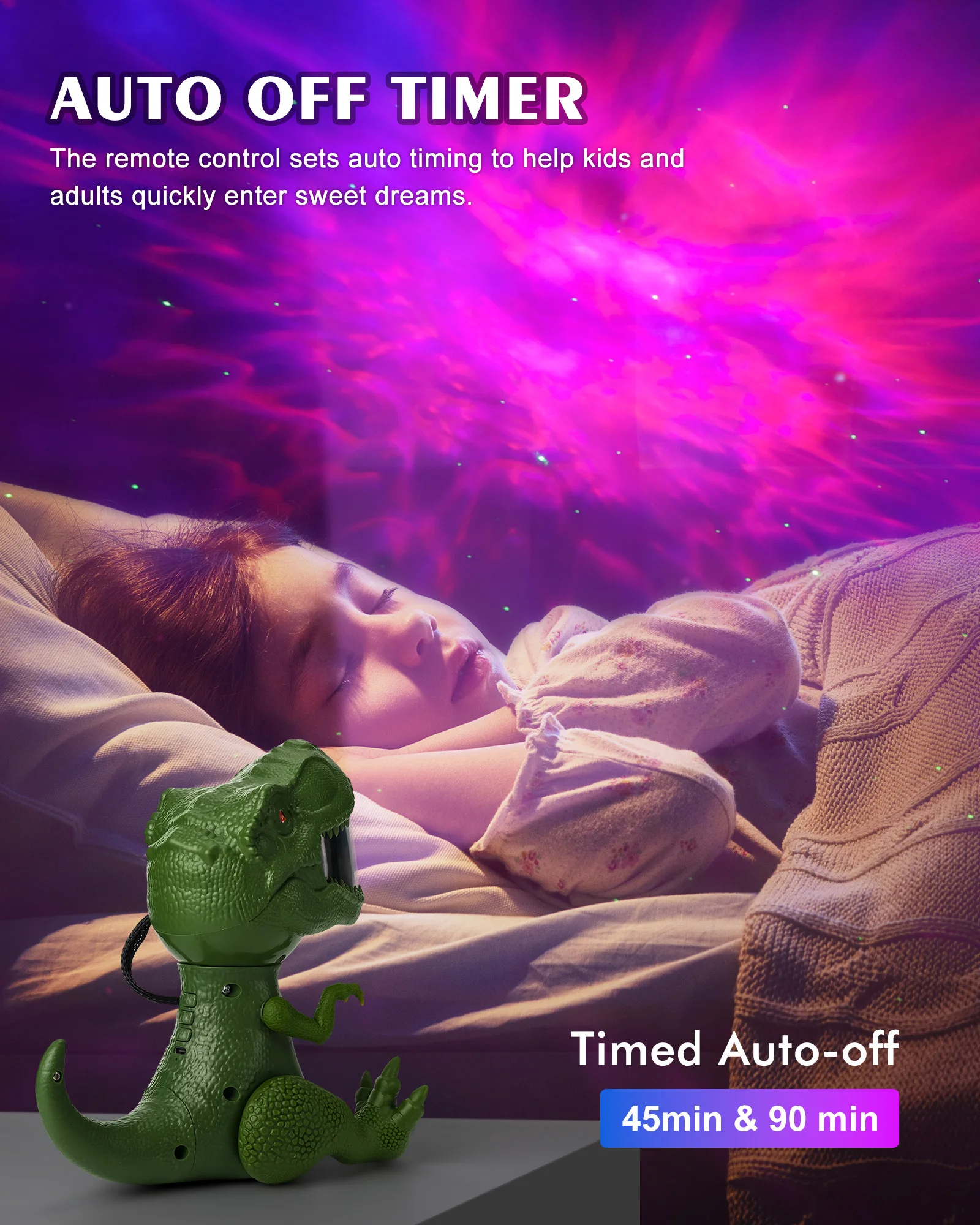 Dinosaur Star Projector Galaxy Night Light Space Projector Starry Nebula Ceiling LED Lamp for Bedroom Home Decorative Kids Gift