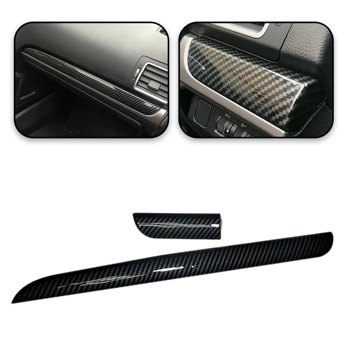 

Dashboard Strip Panel Trim Cover ABS Fit For Subaru Forester 2013-2015 Glossy Carbon Fiber Black Style