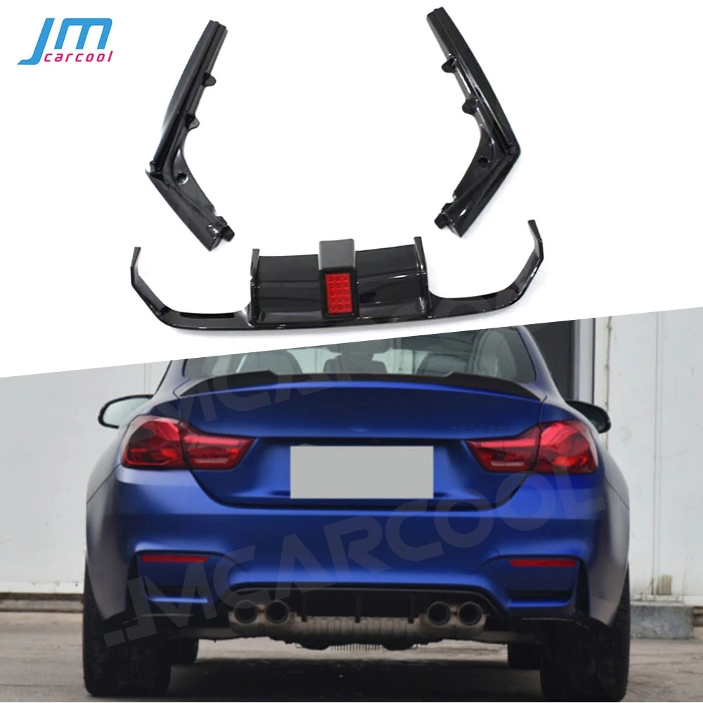 

ABS Rear Diffuser Spoiler Led Light Side Splitter Canards Flaps Body Kits for BMW F80 M3 F82 F83 M4 2014-2019 Car Accessories