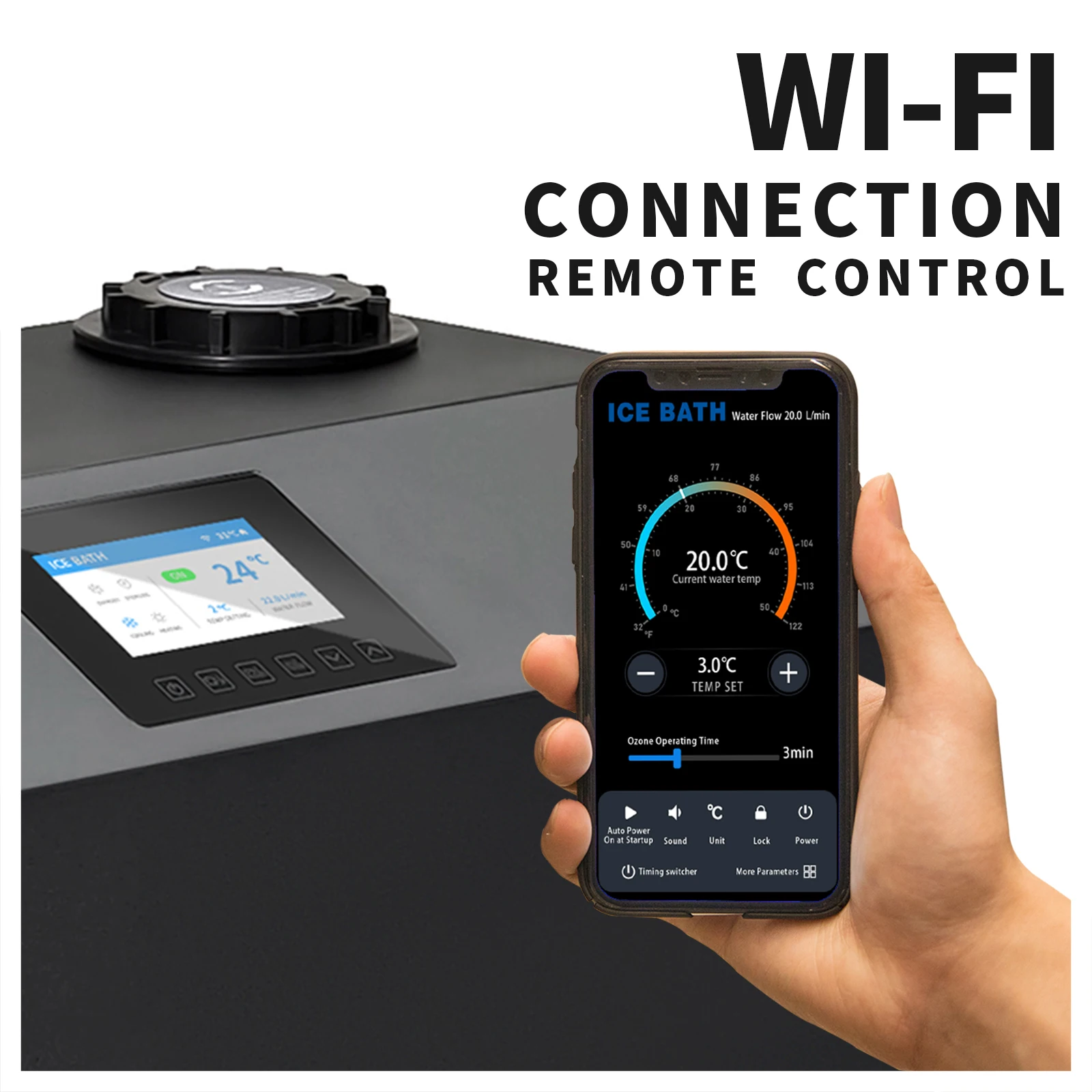 

Уличный охладитель для ледяных ванн 1HP с Wi-Fi управлением, двойной системой фильтрации, для восстановления спортсменов
