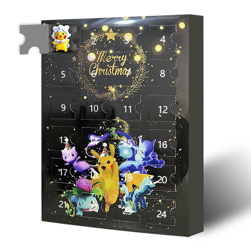 24Pcs/Set Pokemon Christmas Advent Calendar Box Anime Figures Pikachu Charizard Random Collection Toys for Children Xmas Gifts