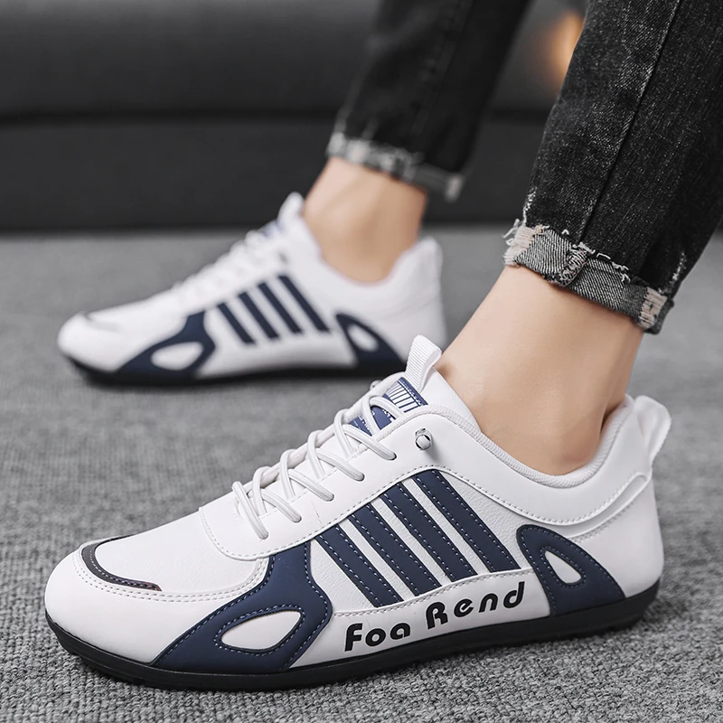 

Men Leather Shoes Flat Loafers Casual Sports Shoes Slip-on Skateboard Shoes Walking Travel Leisure Running Sneakers Fotwear Male