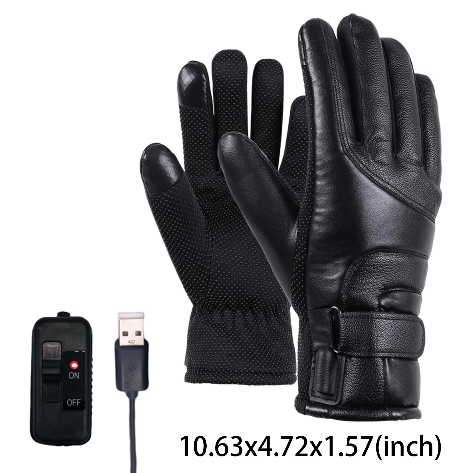

Touchscreen Hand Warmer Windproof Soft Leather Heating Gloves USB Motorcycle Thermal Gloves for Outdoor Camping Hiking