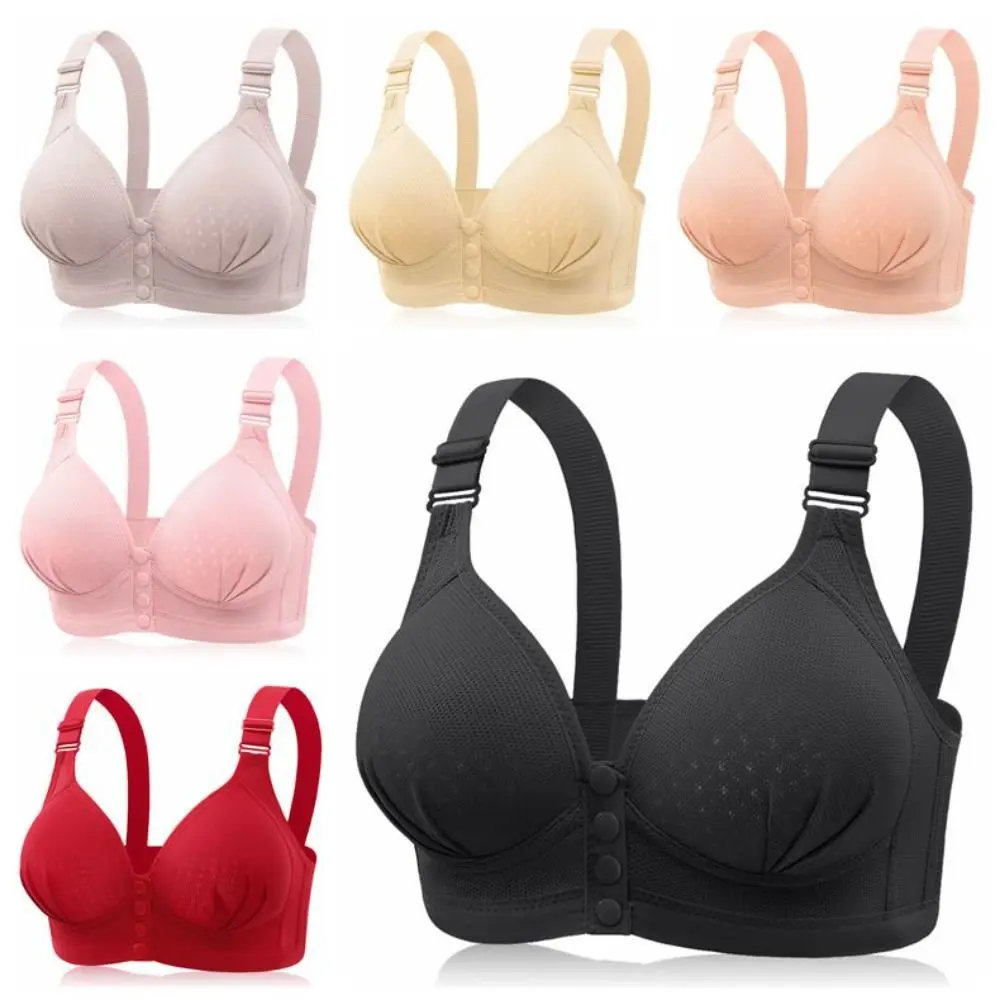 Soutien-gorge en maille à boutons sur le devant pour femmes, soutien-gorge sans couture avec coussretours, dos magnifique, glaçure ultra fine, soutien-gorge push-up pour filles, mode