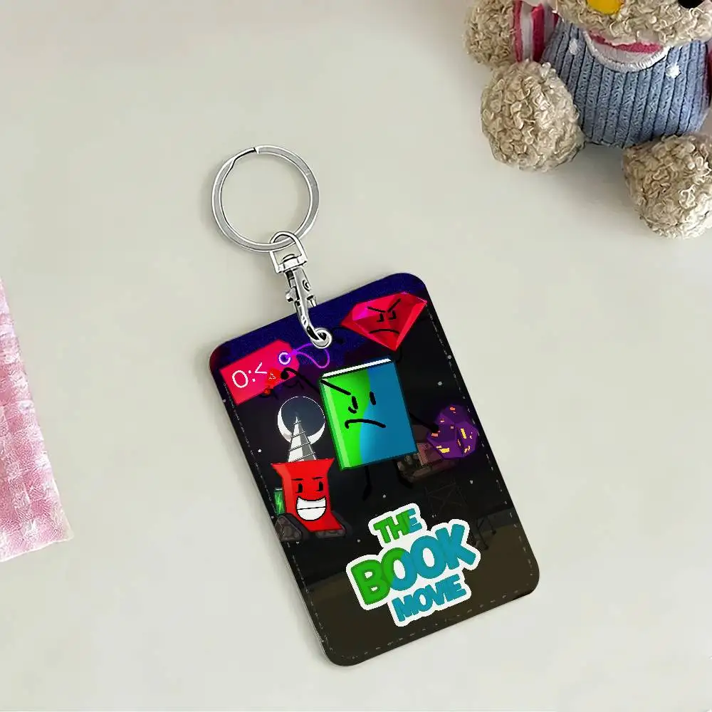 Cartoon B-Battle For D-Dream Island Card Holder for Home Use Bank Credit Card Protective Sleeve Student ID Key Chain Cover