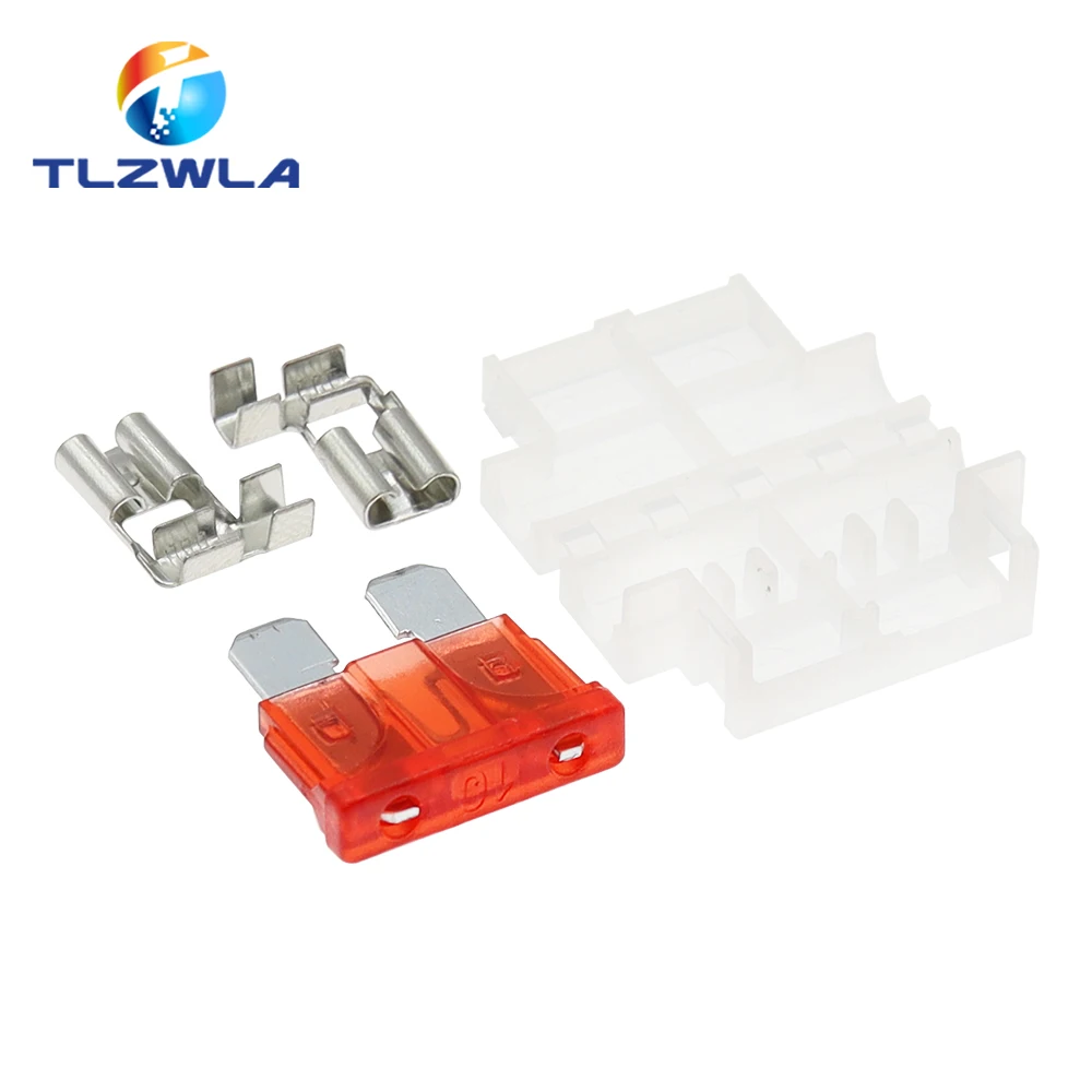 5PCS Auto Standard Middle Fuse Holder + Car Boat Truck ATC ATO Blade Fuse 1A 2A 3A 4A 5A 7.5A 10A 15A 20A 25A 30A 35A 40A