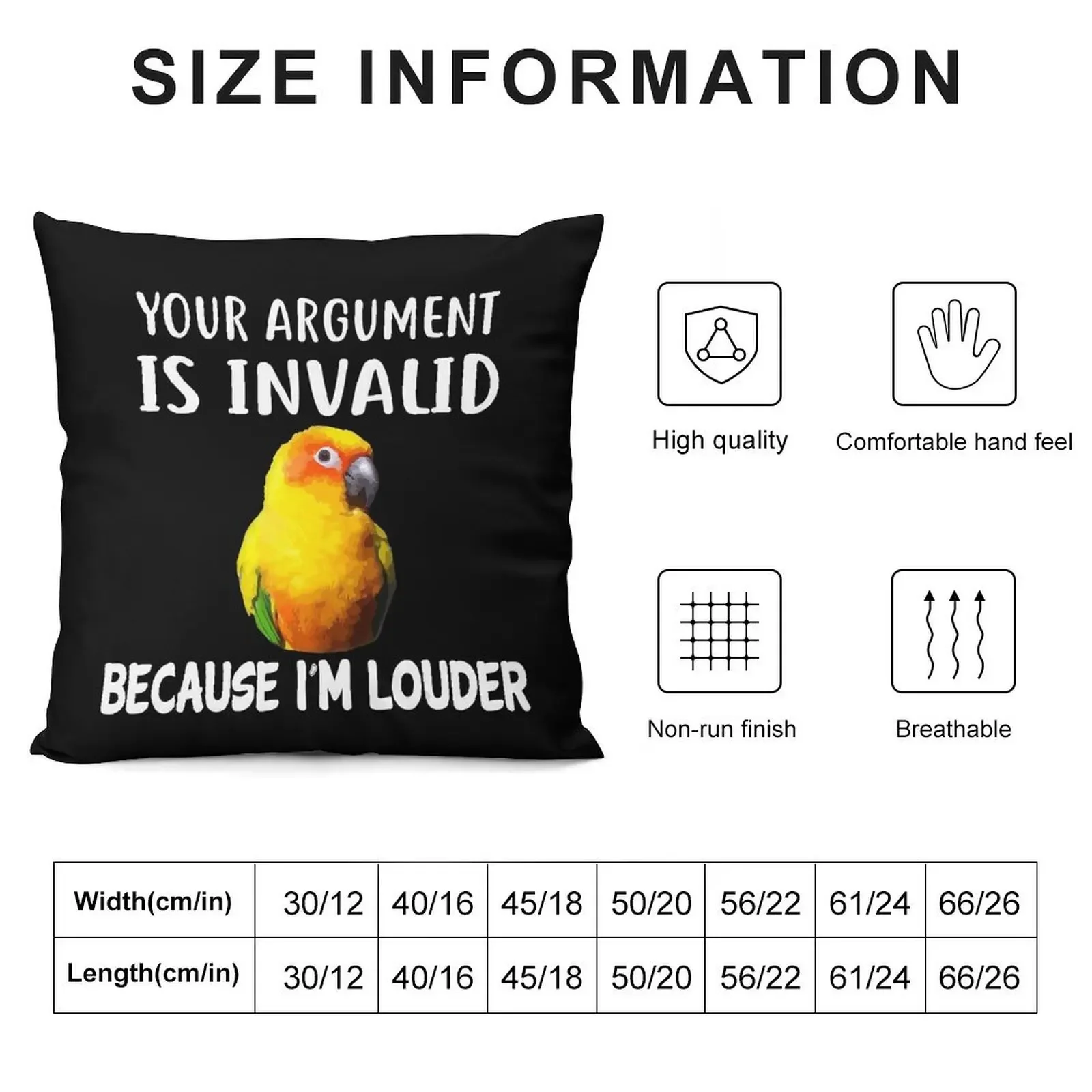 Funny I_m Louder Sun Conure Parrot Bird Apparel T-Shirt Throw Pillow Luxury Pillow Cover pillow