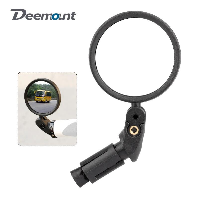Bicycle Mirror Universal Left Right Mount Acrylic Convex or Flat Lens Plug Install Rear View Sight Reflector Angle Adjustable
