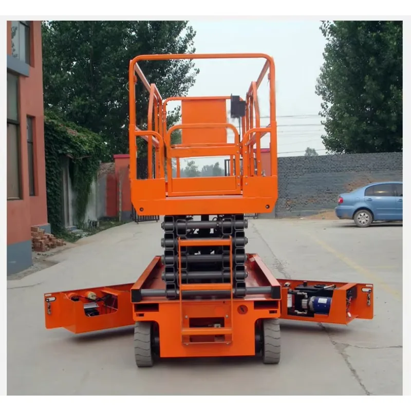 Battery Powered Aerial Work Platform Self-Propelled Scissor Lift Elevating Table High Altitude Maintenance Cargo Elevator CE