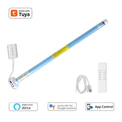 TuyaSmart Zigbee Rollo-Motor für 17 mm 25 mm 28 mm Rohr, eingebauter Akku, Alexa Google Home Zemismart elektrischer Vorhangmotor