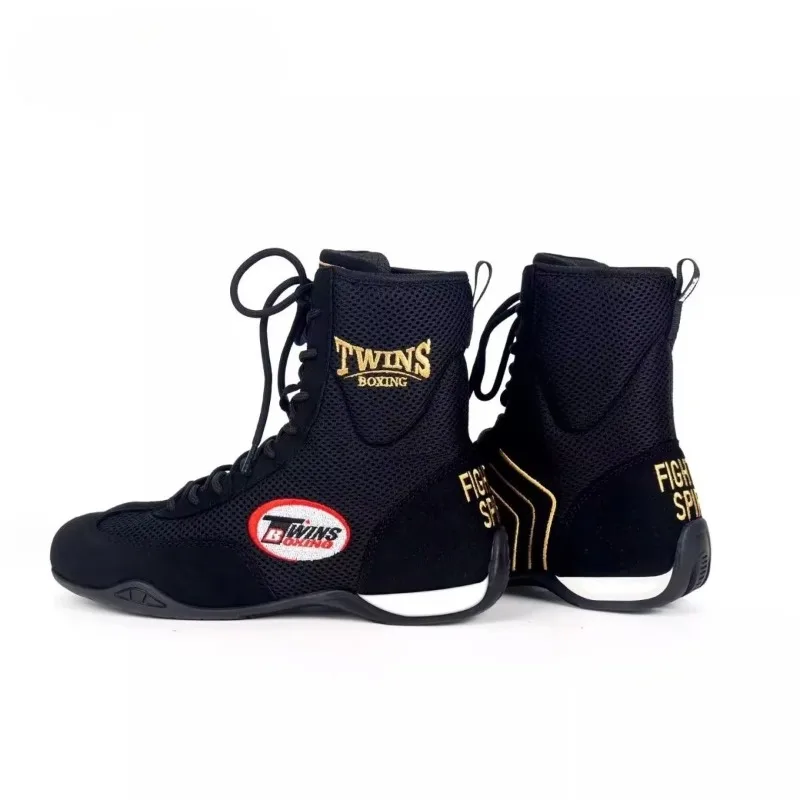 Professional Wrestling Shoes Mesh Breathable Boxing Shoes Anti-Slippery Fighting Shoes High Top Gym Training Shoe For Men Women