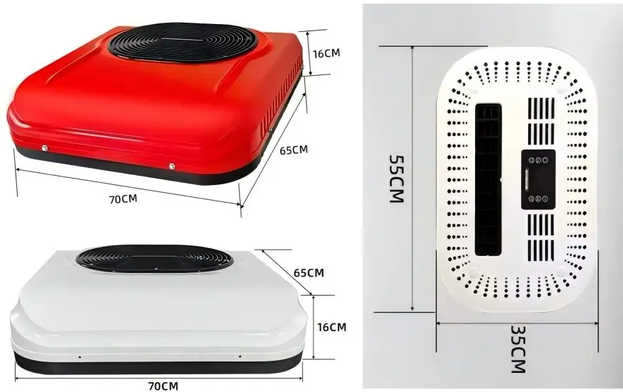 Compact & Lightweight Roof Top Air Conditioner Low-Noise Automatic 12V/24V 1800W-2100W R-134a for Trucks/Cars