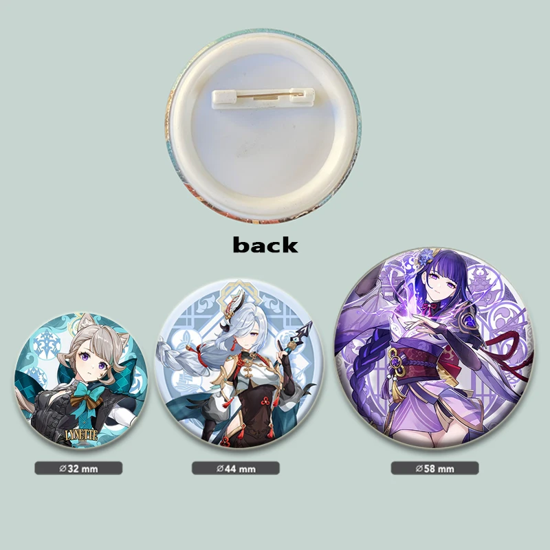 Hot Anime Geshin Impact Pins Tinplate Badge DIY Custom Cartoon Brooch Pin for Fans Collection Gifts Decorative Clothes Backpack