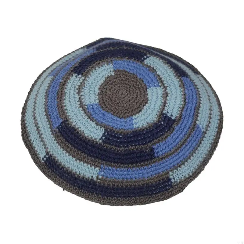 B95f العين التي تصطاد قبعة Yarmulke مع بوليستر ناعم مثالي لمناسبة الحفلة الراقصة والملابس غير الرسمية موسم مختلف #5