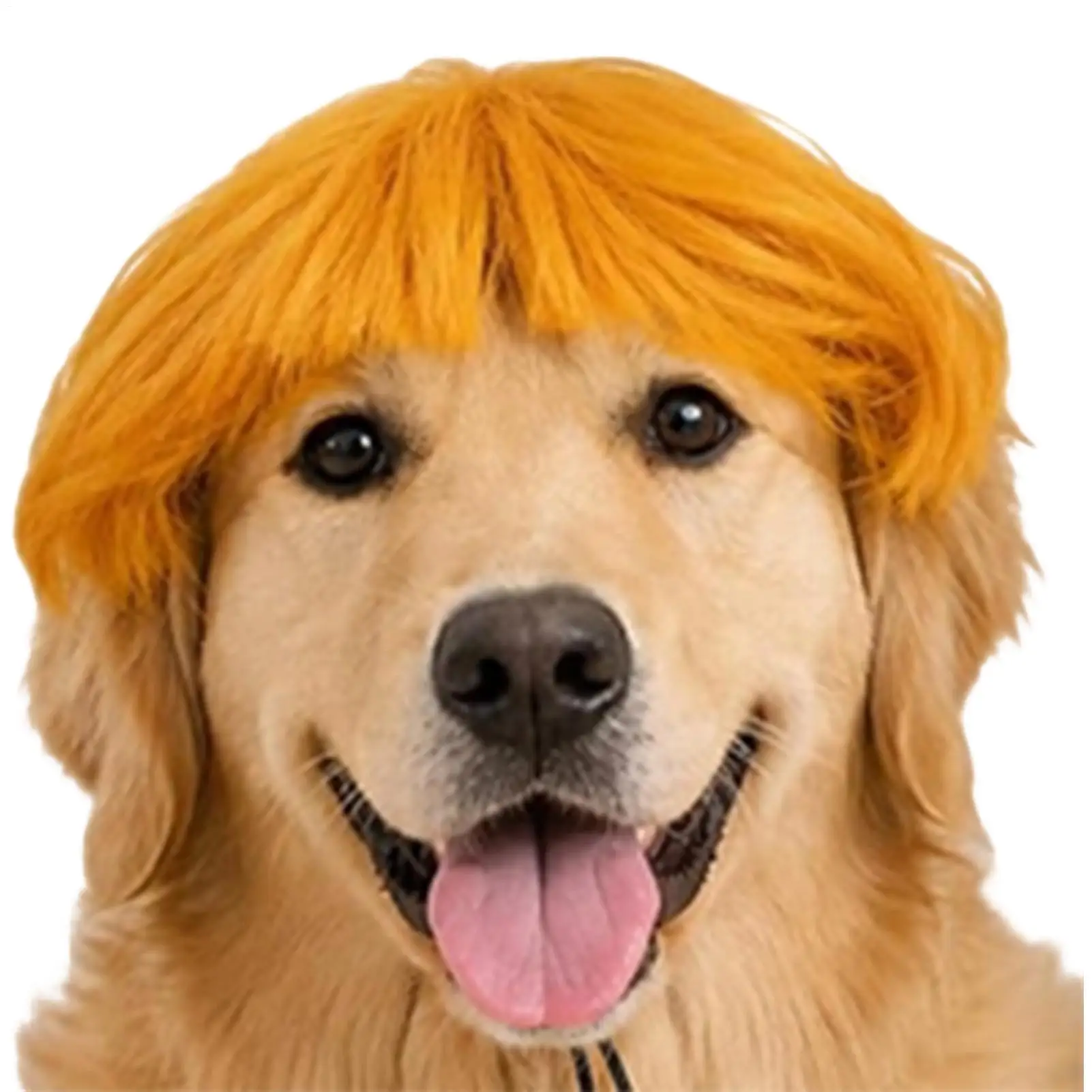 Dog Wig Soft Funny Elastic Bands Comfortable Breathable Pet Show Performance Stage Wigs For Halloween Cosplay Carnival Birthday