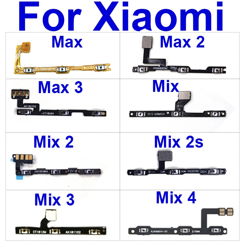 

Power&Volume Side Button Flex Cable For Xiaomi Mi Max 3 2 Power Volume Control Key Flex Ribbon For Mi Mix 4 3 2 2s Repair Parts