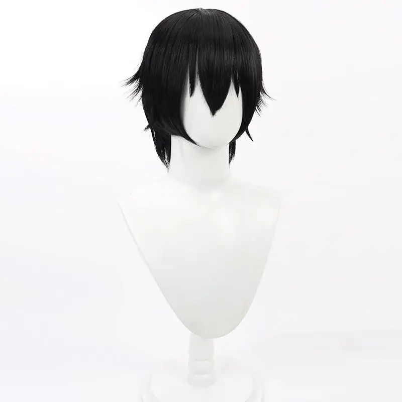 Code Geass Lelouch Lamperouge Cosplay Wig, Realistic Scalp Natural Black Short Hair Anime Full Wig