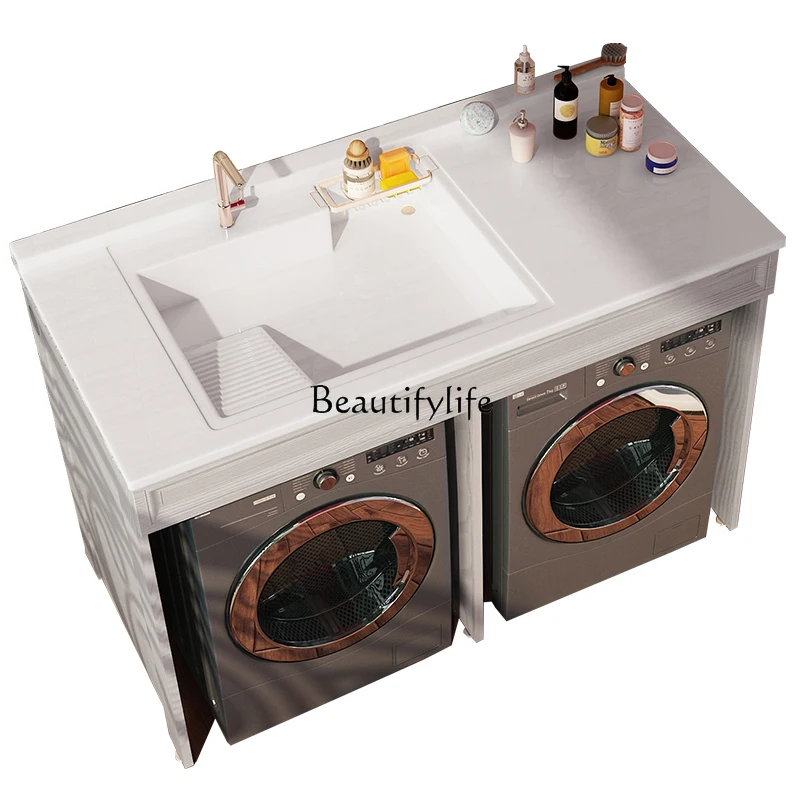 02*Laundry cabinet Balcony cabinet Combination drum Washer dryer significant other