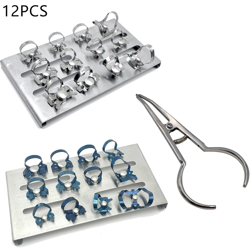 Dental Stainless Steel Rubber Dam Clamps Restorative Barrier Clip Holder Dentist Rubber Clamp Separator Circle Pliers Tools