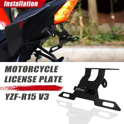 Motorcycle Tail Tidy Fender Rear Support License Plate Frame Bracket with Led Light For Yamaha YZF R15 YZFR15 V3 2017-2021