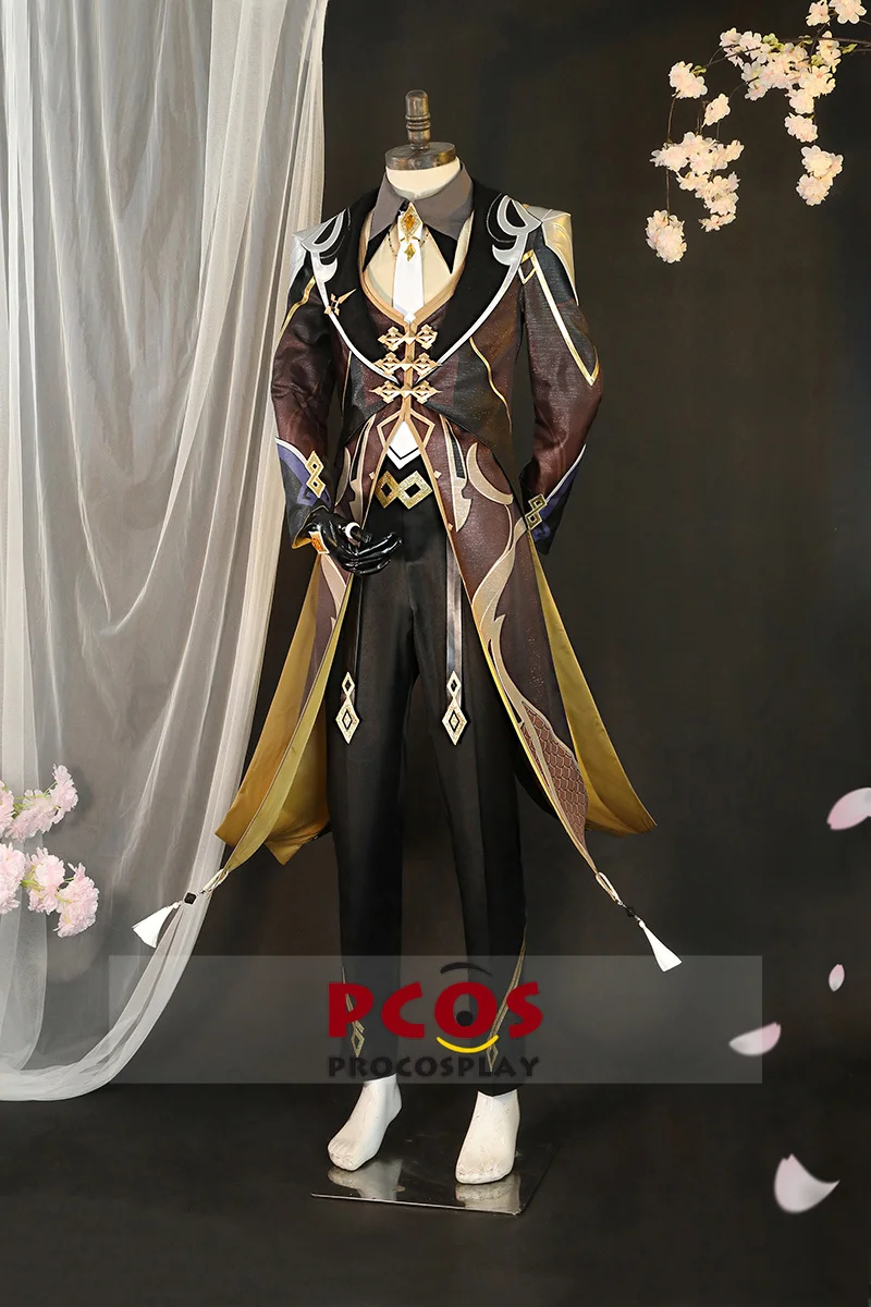 Trò Chơi Genshin Tác Động Liyue Cảng Lapis Dei Zhongli Cosplay Trang Phục CÁT Satin Phiên Bản C02946-AA