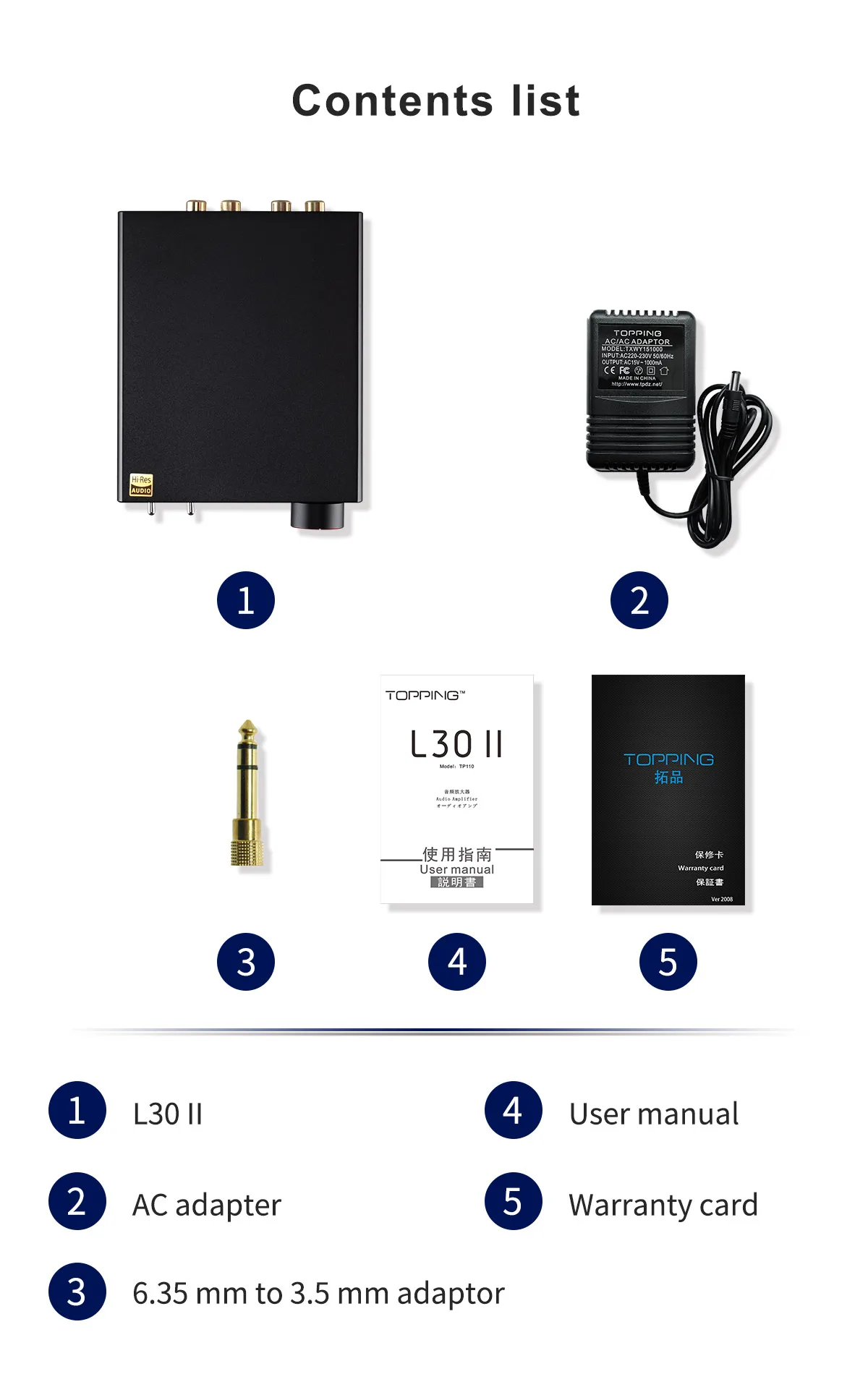 TOPPING E30 II Decoder + TOPPING L30 II หูฟังเครื่องขยายเสียง
