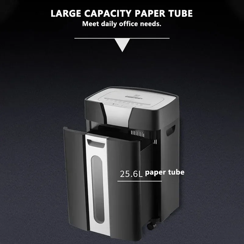 Upgrade 25.6L Office Paper Shredder Home Electric Silent Paper Shredder Crusher Destroyer Paper Documents High Power Cutting Mac