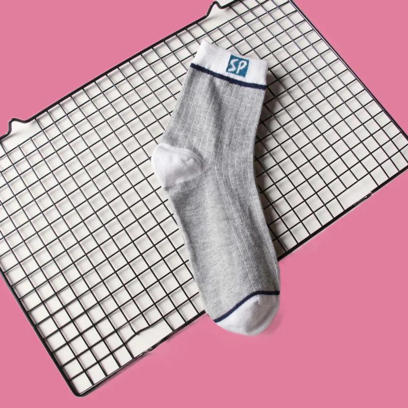 Chaussettes mi-tube respirantes pour hommes, chaussettes de sport décontractées, chaussettes d'affaires confortables, chaussettes de basket-ball à lettres, 5/10 paires