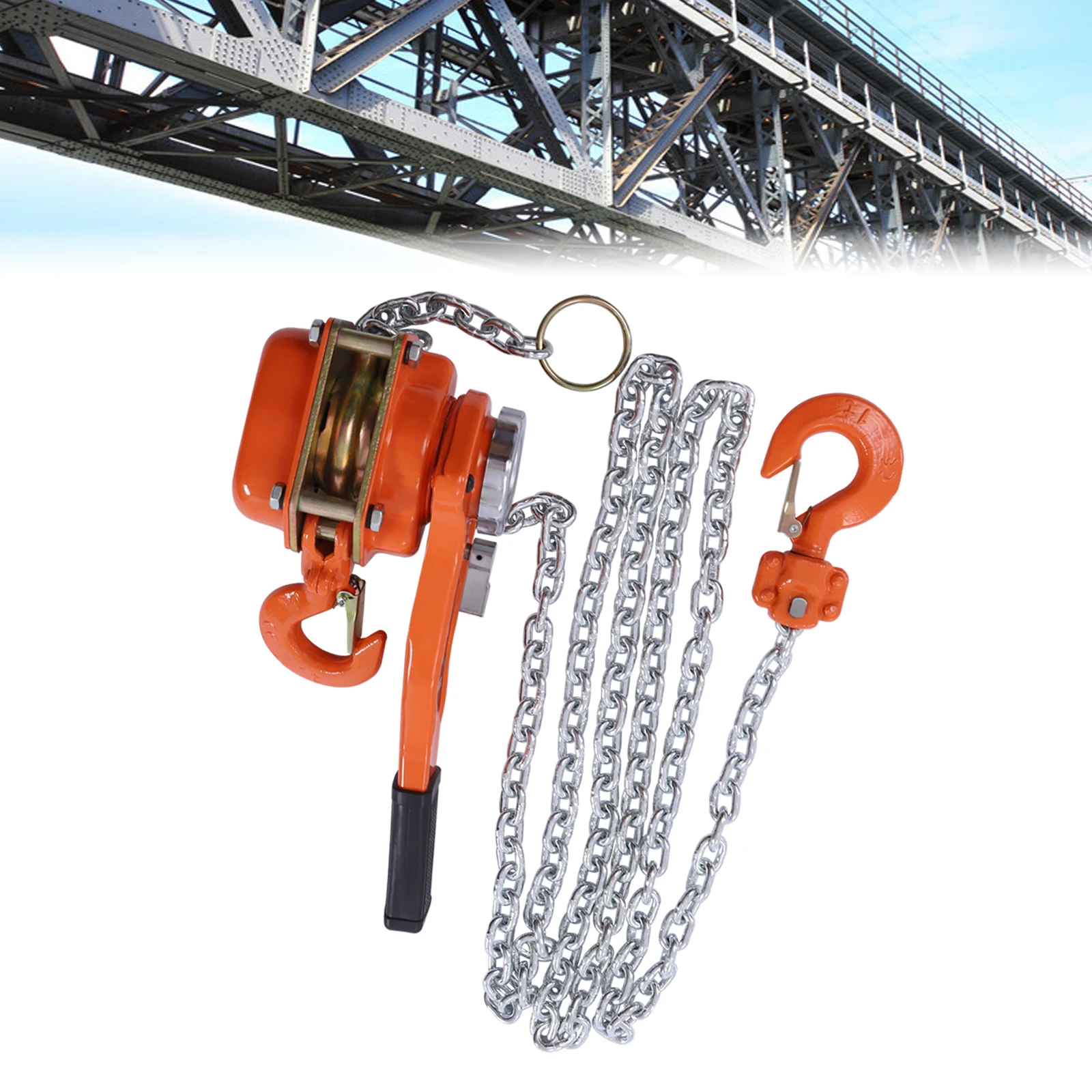[3/4 Ton Chain Hoist] 1650LBS 10FT Chain Hoist - Manganese Steel - For Heavy Lifting - Sturdy Safe