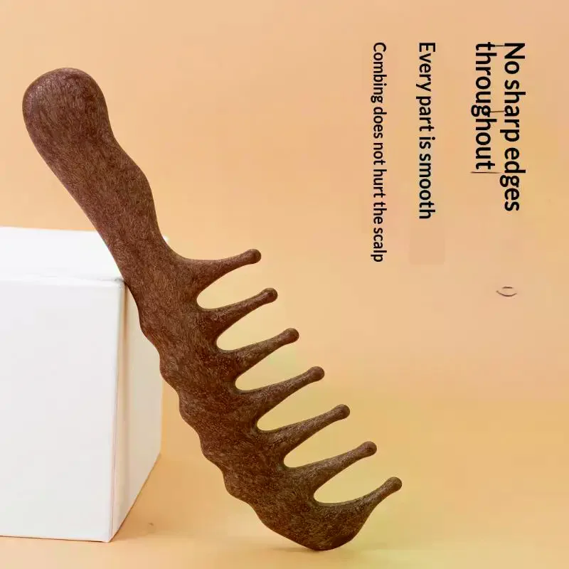 

1Pcs Plastic Imitation Wood Hair Combs Massager Long Wide Tooth Detangle Comb Hair Care Household Gift